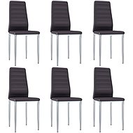 Dining chair 6 pcs brown faux leather - Dining Chair