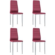 Dining chair 4 pcs red faux leather - Dining Chair