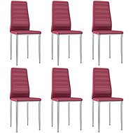 Dining chair 6 pcs red faux leather - Dining Chair