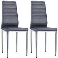 Dining chair 2 pcs gray faux brushed leather - Dining Chair