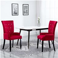 Dining chair with red velvet armrests - Dining Chair