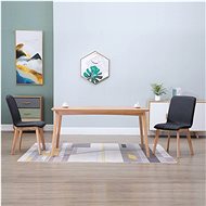 Dining chairs 2 pcs gray textile and solid oak wood - Dining Chair