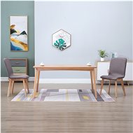 Dining chairs 2 pcs taupe textile and solid oak wood - Dining Chair