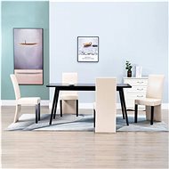 Dining chair 4 pieces of creamy artificial leather - Dining Chair