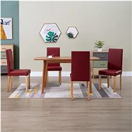 Dining chair 4 pcs red faux leather - Dining Chair
