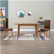 Dining chair 2 pcs brown faux brushed leather - Dining Chair