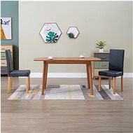 Dining chair 2 pcs gray faux brushed leather - Dining Chair