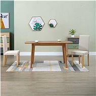 Dining chairs 2 pcs cream textile - Dining Chair