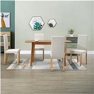 Dining chairs 4 pcs cream textile - Dining Chair