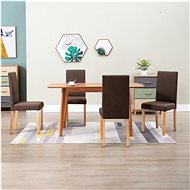 Dining chairs 4 pcs brown textile - Dining Chair