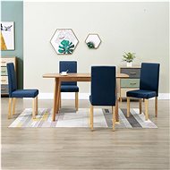 Dining chairs 4 pcs blue textile - Dining Chair