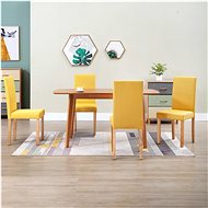 Dining chairs 4 pcs yellow textile - Dining Chair