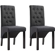Dining chairs 2 pcs dark gray textile - Dining Chair