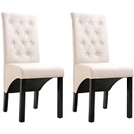 Dining chairs 2 pcs cream textile - Dining Chair