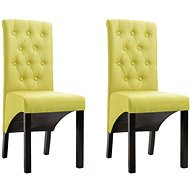 Dining chairs 2 pcs green textile - Dining Chair