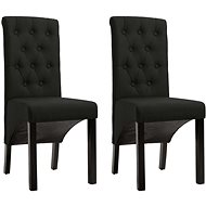 Dining chairs 2 pcs black textile - Dining Chair