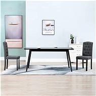 Dining chairs 2 pcs dark gray textile - Dining Chair