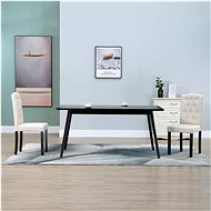 Dining chairs 2 pcs cream textile - Dining Chair