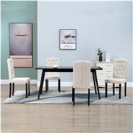 Dining chairs 4 pcs cream textile - Dining Chair