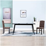 Dining chairs 2 pcs brown textile - Dining Chair