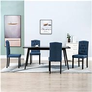 Dining chairs 4 pcs blue textile - Dining Chair