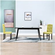 Dining chairs 2 pcs green textile - Dining Chair