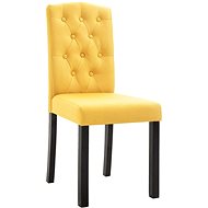 Dining chairs 4 pcs yellow textile - Dining Chair