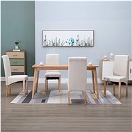 Dining chairs 4 pcs cream textile - Dining Chair