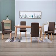 Dining chairs 4 pcs brown textile - Dining Chair