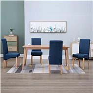 Dining chairs 4 pcs blue textile - Dining Chair