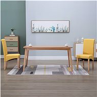 Dining chairs 2 pcs yellow textile - Dining Chair