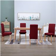 Dining chairs 4 pcs red textile - Dining Chair