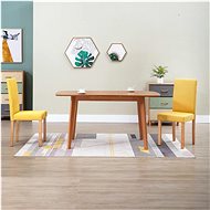 Dining chairs 2 pcs yellow textile - Dining Chair