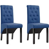 Dining chairs 2 pcs blue textile - Dining Chair