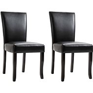 Dining chair 2 pcs black faux leather - Dining Chair