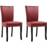 Dining chair 2 pieces burgundy faux leather - Dining Chair