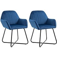 Dining chairs 2 pcs blue velvet - Dining Chair