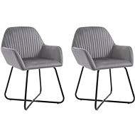 Dining chairs 2 pcs gray velvet - Dining Chair