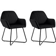 Jedálenské stoličky 2 ks čierne zamat - Jedálenská stolička