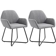 Dining chairs 2 pcs light gray textile - Dining Chair