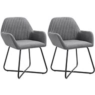 Dining chairs 2 pcs dark gray textile - Dining Chair