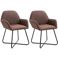 Dining chairs 2 pcs brown textile - Dining Chair