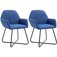 Dining chairs 2 pcs blue textile - Dining Chair