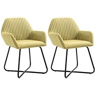 Dining chairs 2 pcs green textile - Dining Chair