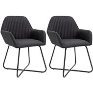 Dining chairs 2 pcs black textile - Dining Chair