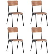 Dining chairs 4 pcs brown solid plywood and steel - Dining Chair