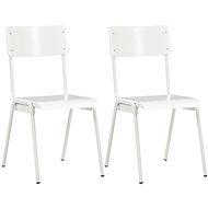 Dining chair 2 pcs white solid plywood and steel - Dining Chair