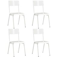 Dining chairs 4 pcs white solid plywood and steel - Dining Chair