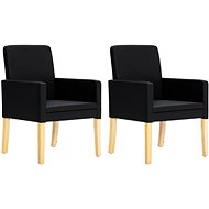 Dining chair 2 pcs black faux leather - Dining Chair