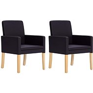 Dining chair 2 pcs dark brown faux leather - Dining Chair